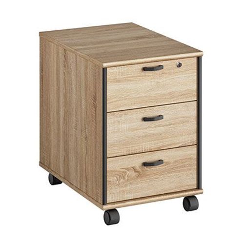 Caisson Pour Bureau 3 Tiroirs En Chêne Sonoma Et Gris - Rafael