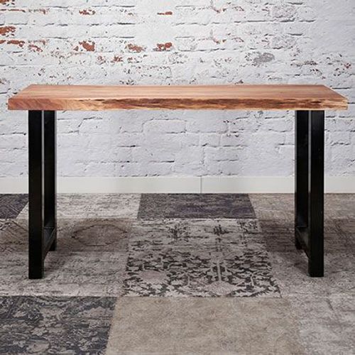 Table De Bar 150 Cm En Acacia Et Métal Noir - Stacy
