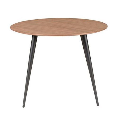 Table À Manger Ronde 100x75 Cm Décor Noyer Et Noir - Dosky