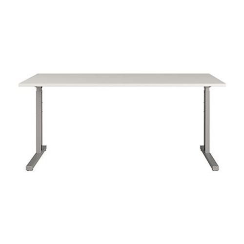 Bureau Réglable 180x80x70 À 81 Cm Gris Clair Et Argent - Firo