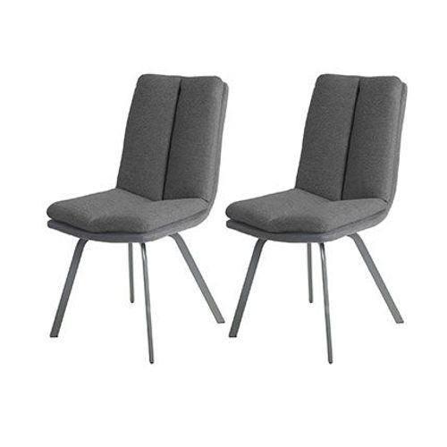 Lot De 2 Chaises 47x65x86 Cm Gris Foncé - Galty