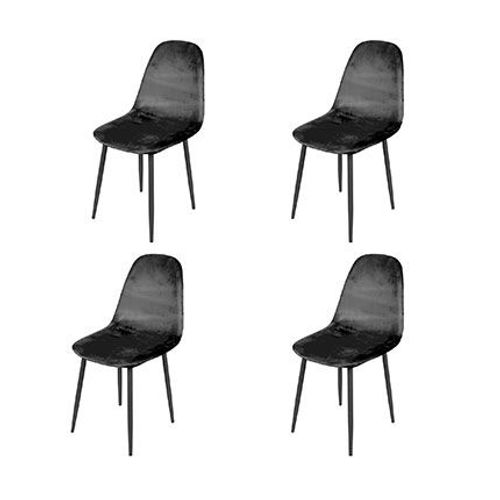 Lot De 4 Chaises Repas 44x53x88 Cm En Velours Noir