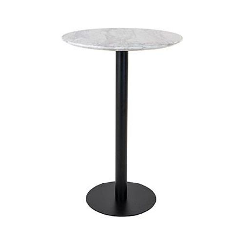 Table À Manger Ronde 70x105 Cm Aspect Marbre Blanc Et Noir - Derval