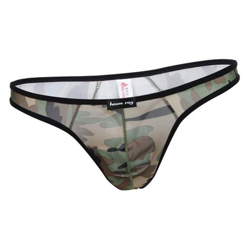 Hommes Strings Camouflage Sous-Vêtements Camouflage Thong Culotte Respirante Underpants M