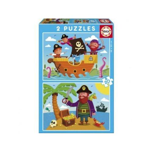 Puzzle Enfant - Pirate : Tresor - Bateau - 2 X 20 Pieces - Educa