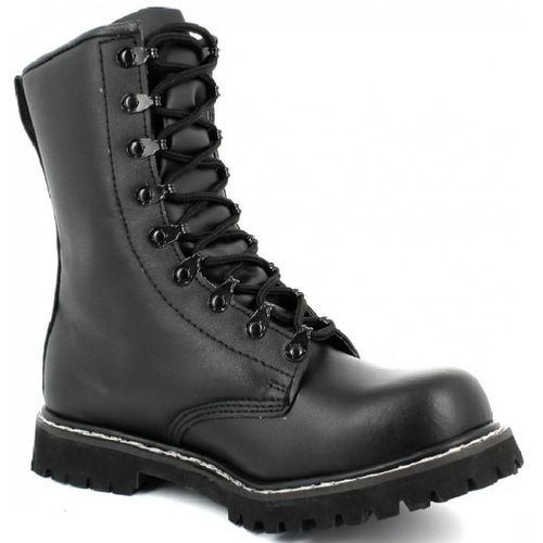 Paire De Chaussures Montantes / Rangers Bw Para En Cuir Noir Avec Bout Coque Acier Miltec - 12811000