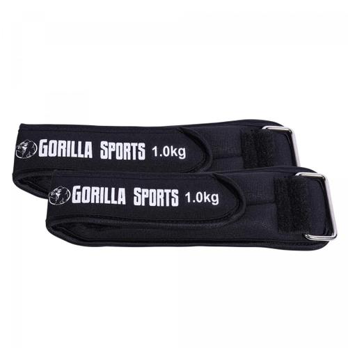 Gorilla Sports - Sangles Lestées Avec Fixation Scratch Pour Poignets Et Chevilles (2 X 0,5 Kg À 2 X 2 Kg) - Poids : 2 Kg (2 X 1 Kg)