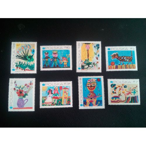 Timbre Pologne Yt 1926 A 1933 Séries: Dessins D'enfants-25e Anniv. De L'unicef 1971 ( 11005 )