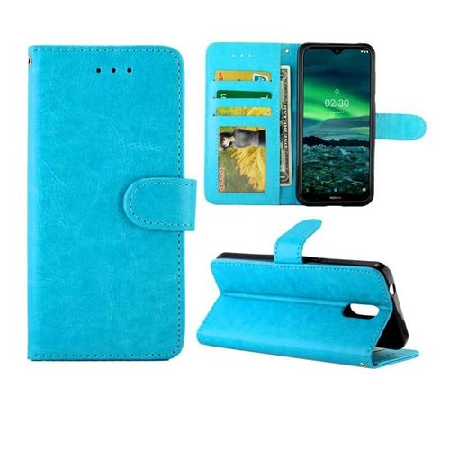 Flip Étui Pour Nokia 2.3 Titulaire De La Carte Fermeture Magnétique Antichoc Cuir Pu Bicelle - Bleu