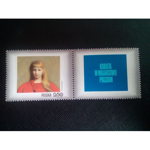 Timbre Pologne Yt 1960 Jeune Fille En Robe Rouge, Par Jozef Pankiewicz (1866 1940) 1971 ( 11005 )