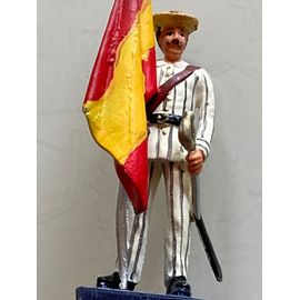 Soldat De Plomb Espagnol Porte Drapeau
