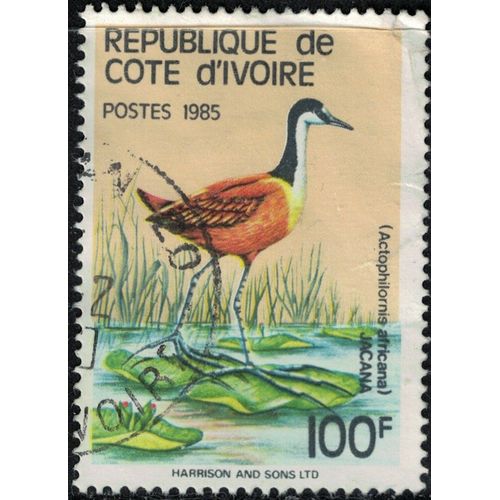 Côte D'ivoire 1985 Oblitéré Used Oiseau Actophilornis Africana Jacana À Poitrine Dorée Y&t Ci 720b Su