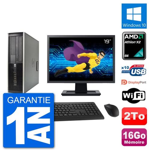 PC HP 6005 SFF Ecran 19" AMD Athlon II X2 B24 RAM 16Go 2To Windows 10 Wifi