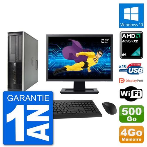 PC HP 6005 SFF Ecran 22" AMD Athlon II X2 B24 RAM 4Go 500Go Windows 10 Wifi