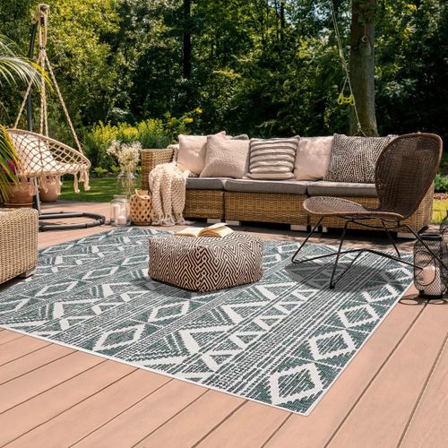 Tapis Extérieur, Kilim Reversible 60x110 Lyn2 Bg Reversible Vert
