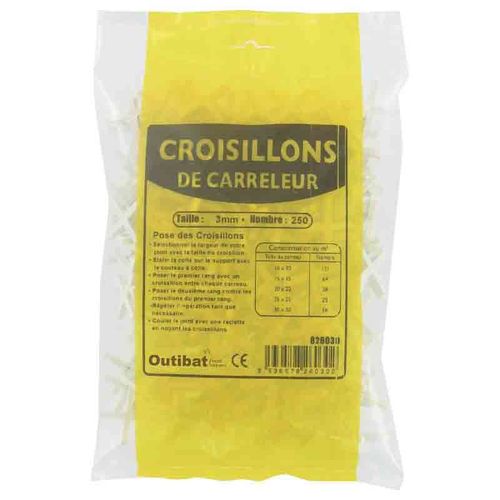 Sachet de 100 croisillons de carreleur - 6mm