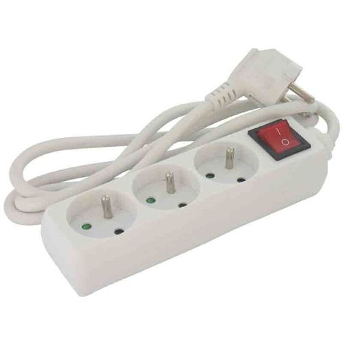 Bloc multiprise 1mm² - 3 x 2P+T - avec interrupteur