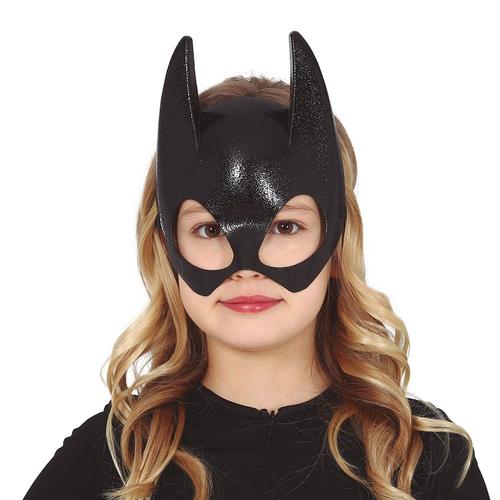 Demi-Masque Chauve-Souris Noir Pvc Enfant