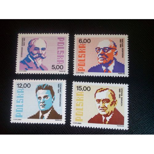 Timbre Pologne Yt 2646 A 2649 Séries: Mathématiciens 1982 ( 21005 )