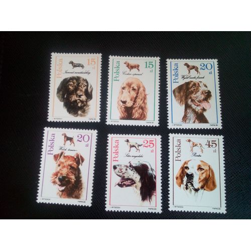Timbre Pologne Yt 3003 A 3008 Séries: Chiens 1989 ( 21005 )