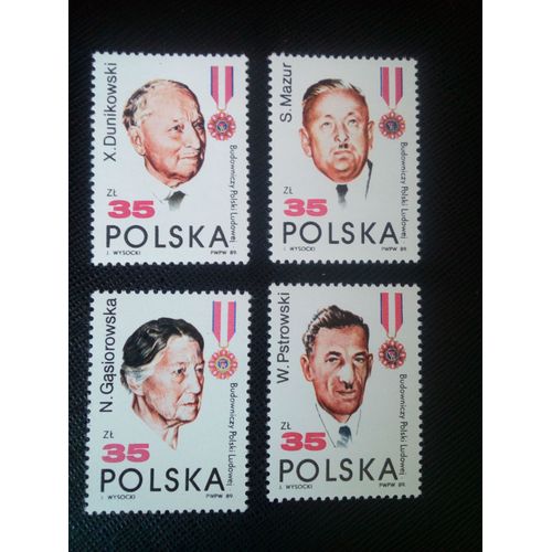 Timbre Pologne Yt 3012 A 3015 Séries: République Populaire De Pologne, 45e Anniv. 1989 ( 21005 )