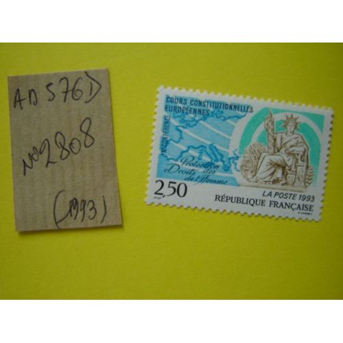 Ad 576 D // Timbre Neuf France ** 1993 * N° 2807 "Ix Éme Conférence Européennes Des Droits De L'homme