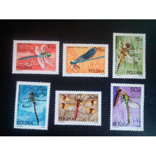 Timbre Pologne Yt 2941 A 2946 Séries: Libellules 1988 ( 21005 )