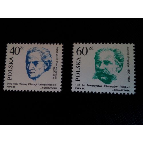 Timbre Pologne Yt 3027 - 3028 Séries: Enseignement De La Chirurgie Dans Les Universités Polonaises 1989 ( 21005 )