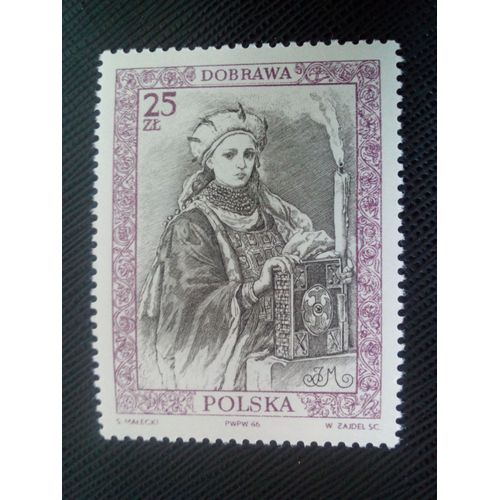 Timbre Pologne Yt 2877 Doubravka De Bohême, Dobrawa (Vers 930-977) 1986 ( 21005 )