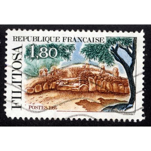 Timbre : 1986 Filitosa,République Française,Postes,1,80