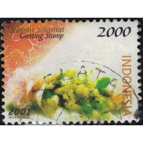 Indonésie 2001 Oblitéré Used Bouquet De Fleurs Ucapan Selamat Félicitations Y&t Id 1874 Su