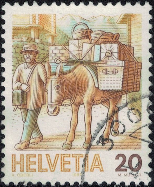 Suisse 1987 Oblitéré Used Distribution Postale Animale Mule Y&t Ch 1264 Su