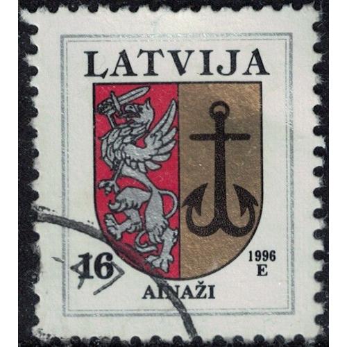 Lettonie 1996 Oblitéré Used Armoiries Blason De La Ville De Ainazi Y&t Lv 383 Su