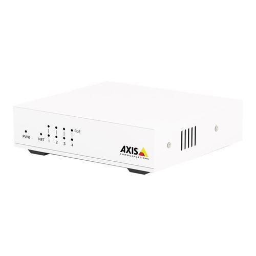 Axis D8004 - Commutateur - non géré - 4 x 10/100 (PoE+) + 1 x 10/100 - de bureau - PoE+ (60 W) - pour AXIS A1610-B, C1410, D3110, M1075-L, M3067-P, P1455-LE, P1455-LE-3, W400