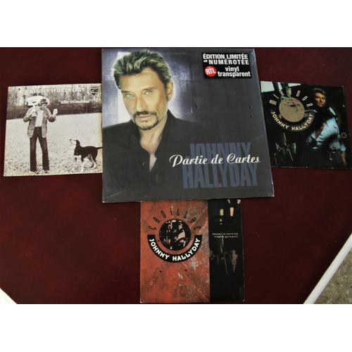 Johnny Hallyday Lot De 4 Vinyles 3 Singles Et 1 Maxi 45t