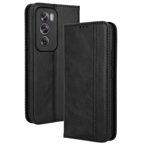 Étui Pour Oppo Reno 12 5g Portefeuille Fermeture Magnétique Cuir Pu - Noir