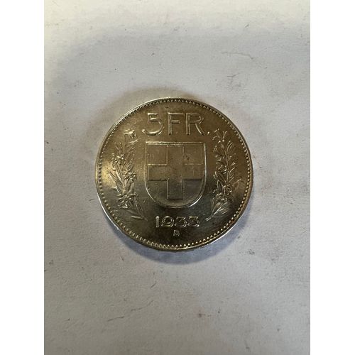 5 Francs Suisse 1933 Berger Des Alpes