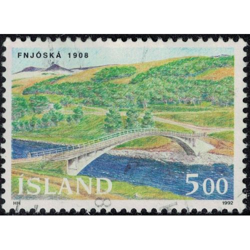 Islande 1992 Oblitéré Used Pont Sur Le Fleuve Fnjóská Y&t Is 721 Su