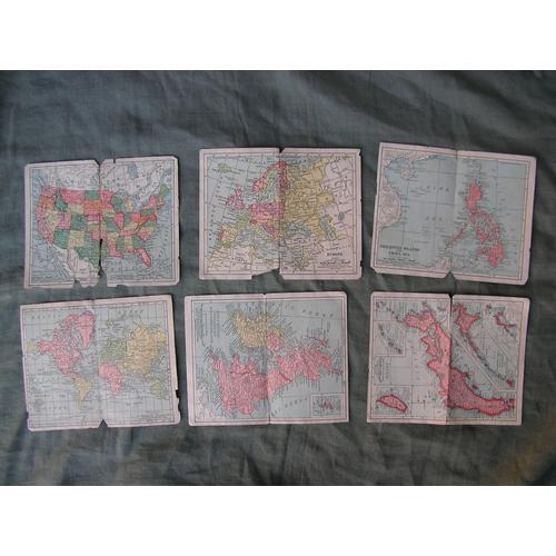 Ww2 Us 6 Petites Carte Générales Du Monde Americaines 7r39