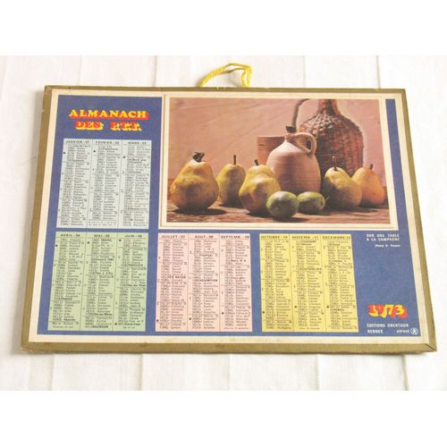 Almanach Des P.T.T. Postes Oberthur 1973 Nature Morte Effet 3 D Relief Hologramme Visiomatic Rare