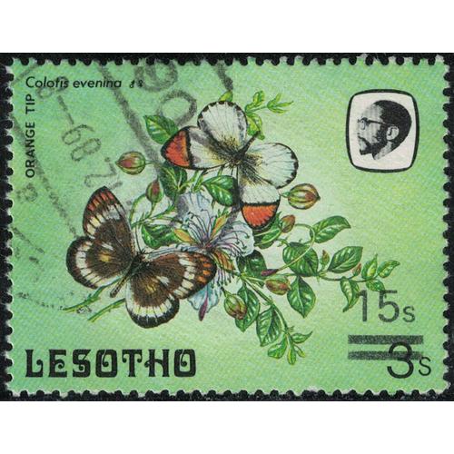 Lesotho 1986 Oblitéré Used Papillon Colotis Evenina Surchargé 15 Sente Su