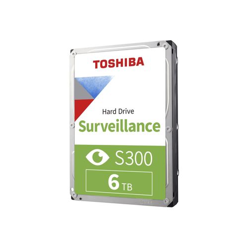 Toshiba S300 Surveillance - Disque dur - 6 To - interne - 3.5" - SATA 6Gb/s - 5400 tours/min - mémoire tampon : 256 Mo