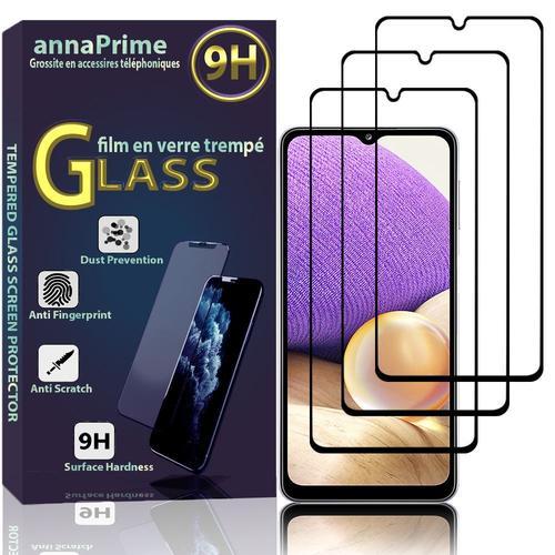 Lot / Pack De 3 Films Verre Trempé Pour Samsung Galaxy A32 5g 6.5" De Protection D'écran - Couleur Noir