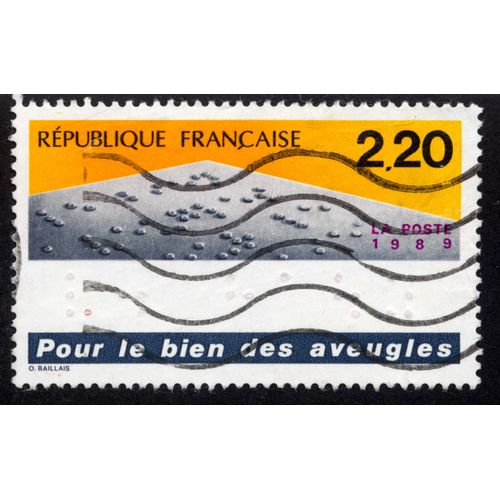 Timbre : 1989 Pour Le Bien Des Aveugles,République Française,La Poste,2,20