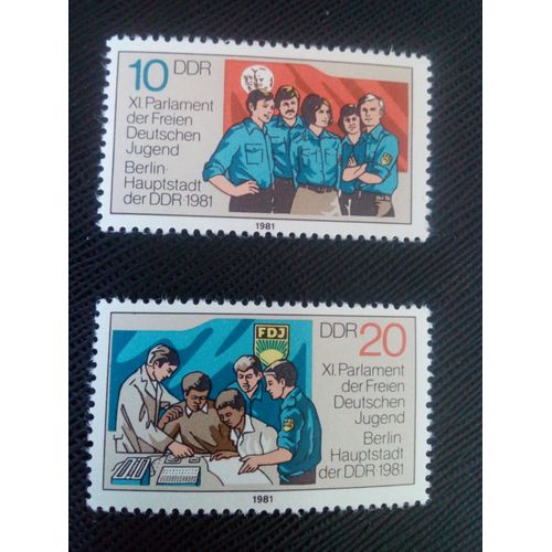 Timbre Allemagne / Rda Yt 2264 - 2265 Séries: Parlement De La Fdj 1981 ( 51005 )