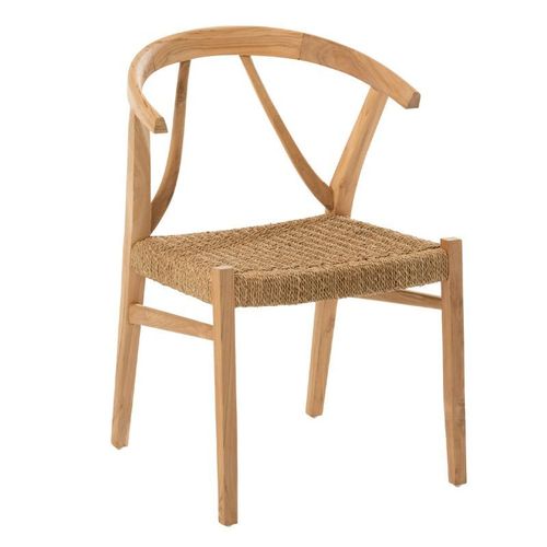 Chaise Design En Teck "Alis" 80cm Naturel