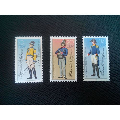 Timbre Allemagne / Rda Yt 2620/21/23 Uniformes Postaux Historiques 1986 ( 51005 )