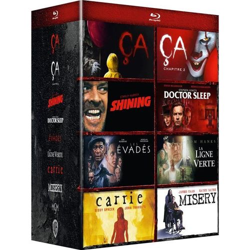 Coffret Stephen King : Ça + Ça - Chapitre 2 + Shining + Misery + Doctor Sleep + La Ligne Verte + Carrie + Les Évadés - Pack - Blu-Ray