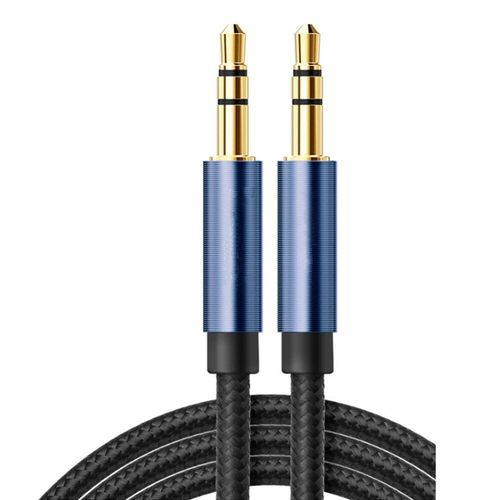 Bleu 2m Câble Audio 3.5, 3.5mm, câble Aux pour haut-parleur, pour iPhone 6, Samsung galaxy s8, casque de voiture, redmi 4x, prise Audio Nipseyteko