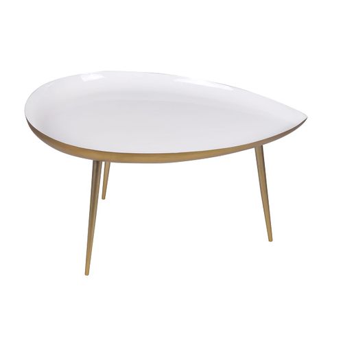 Table Basse Goutte En Acier Laqué Blanc L80 Cm Drop